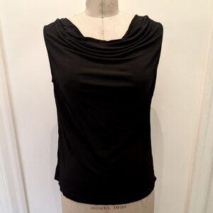 Black Cowl Neck Tank Top